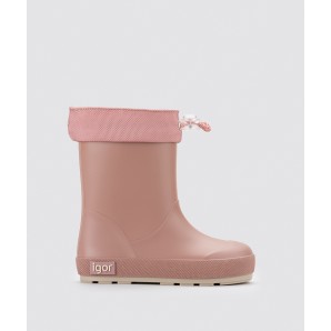 BOTA LLUVIA CUELLO ROSA