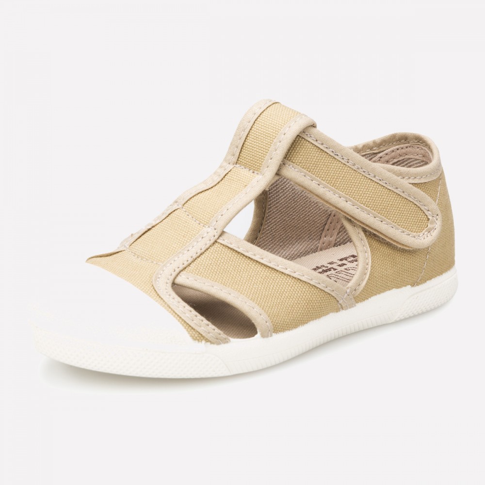 SANDALIA CERADA LONA PIEDRA