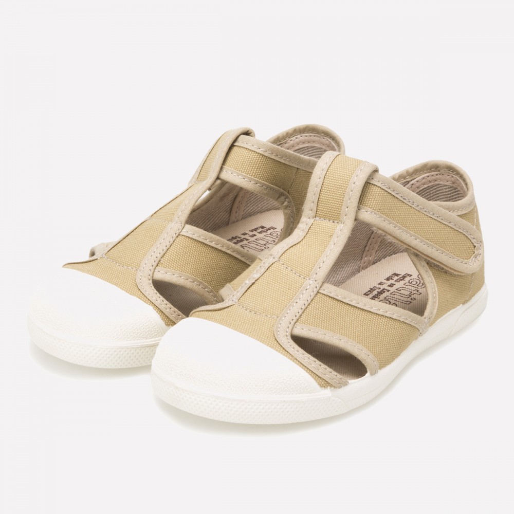 SANDALIA CERADA LONA PIEDRA