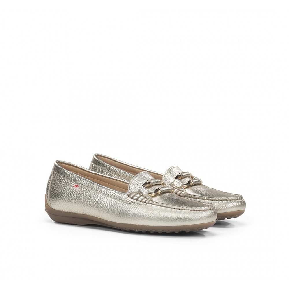 MOCASIN ESTRIBO METAL PLATINO