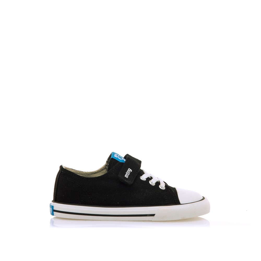 ZAPATILLA ELASTICO Y VELCRO NEGRO