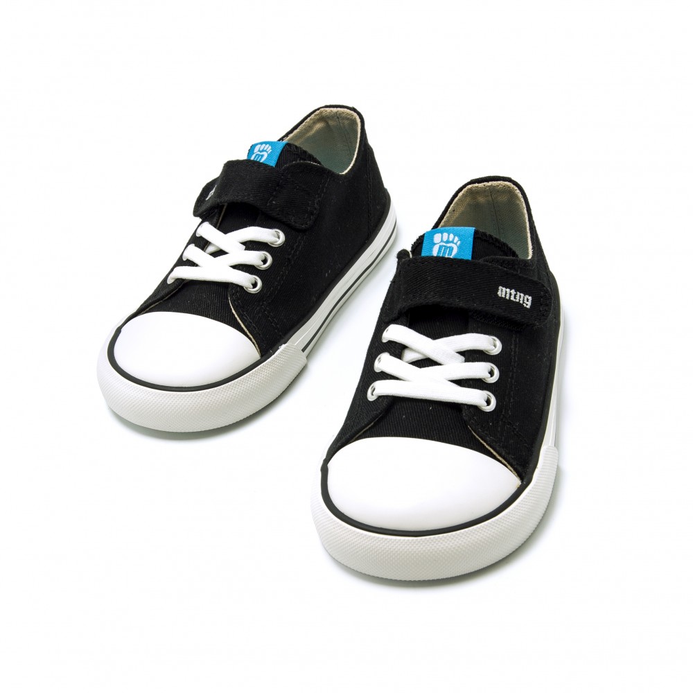 ZAPATILLA ELASTICO Y VELCRO NEGRO