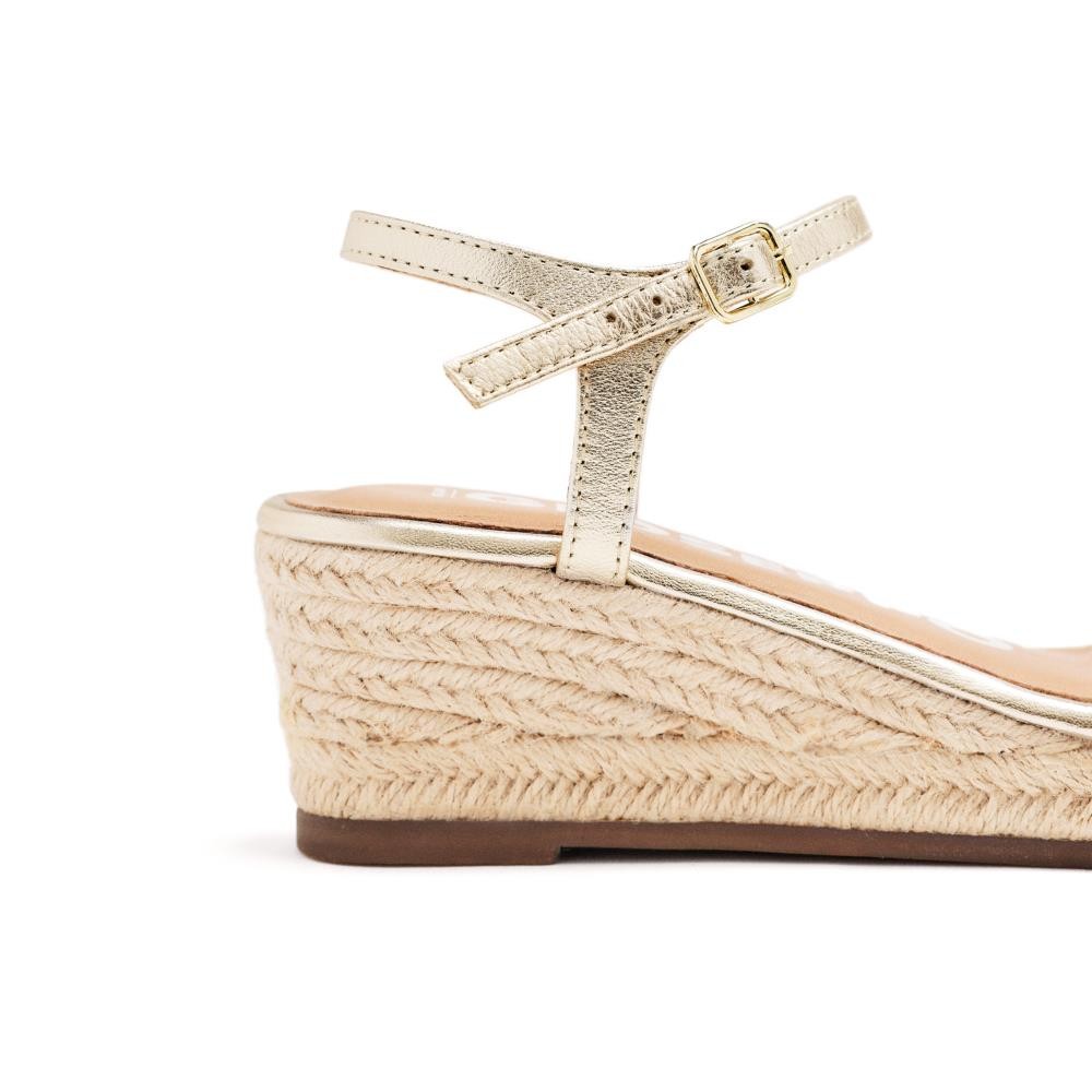 SANDALIA CUÑA YUTE PLATINO