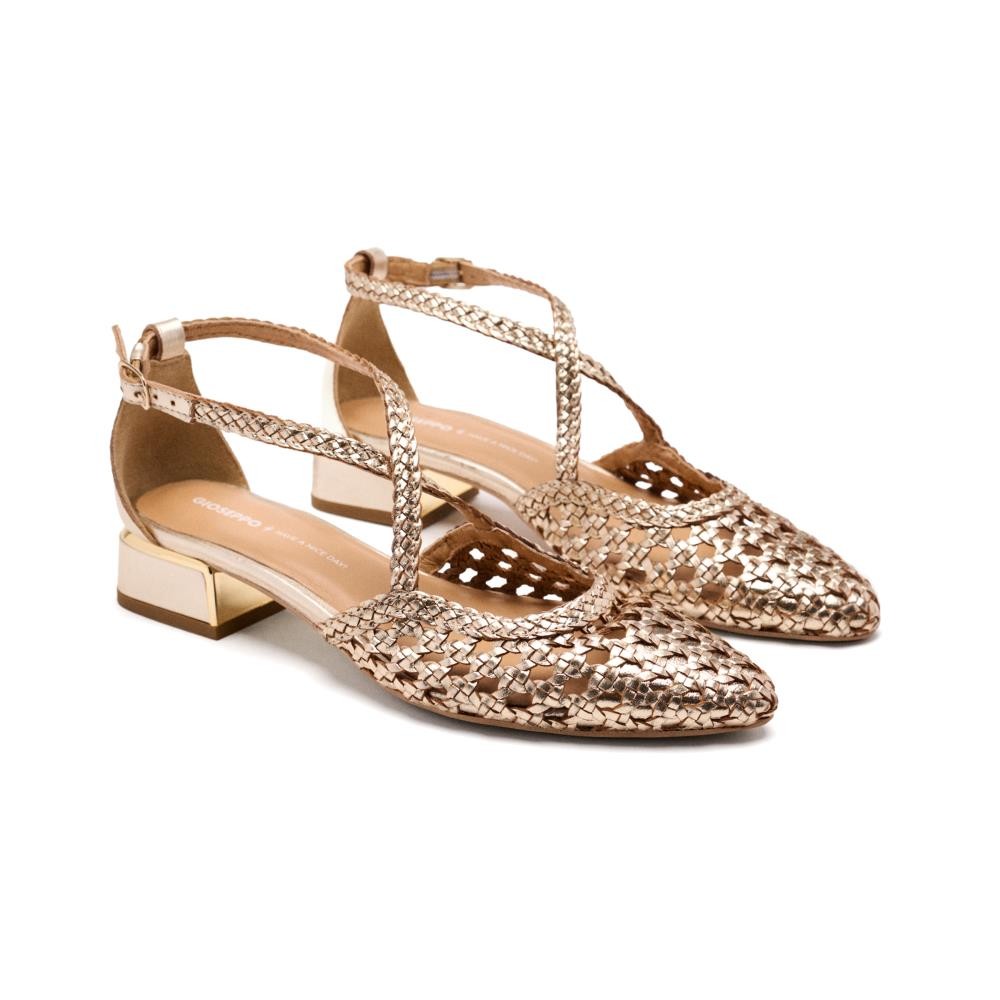 STILETTO DESTALONADO TRENZADO PLATINO