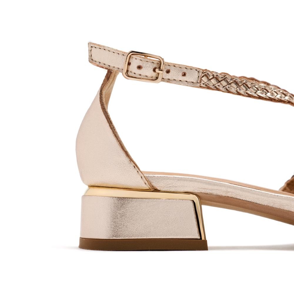 STILETTO DESTALONADO TRENZADO PLATINO