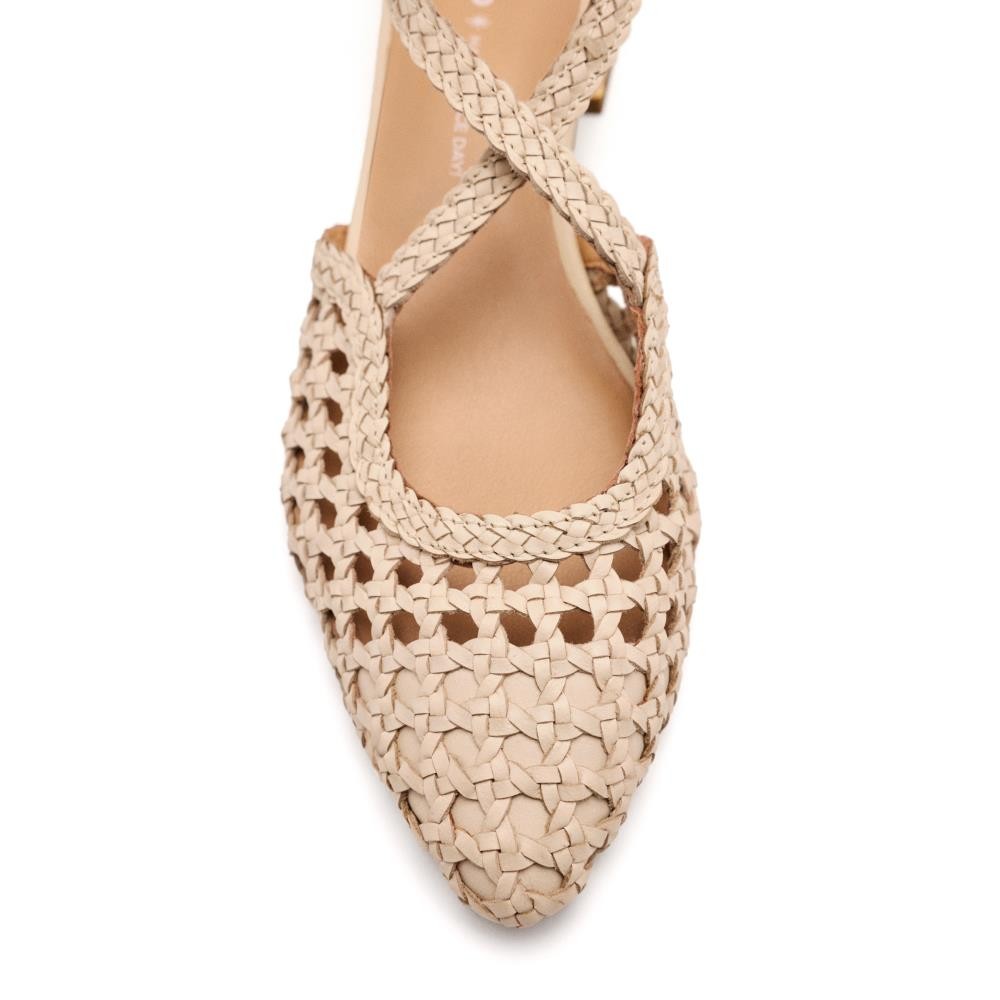 STILETTO DESTALONADO TRENZADO OFF-WHITE