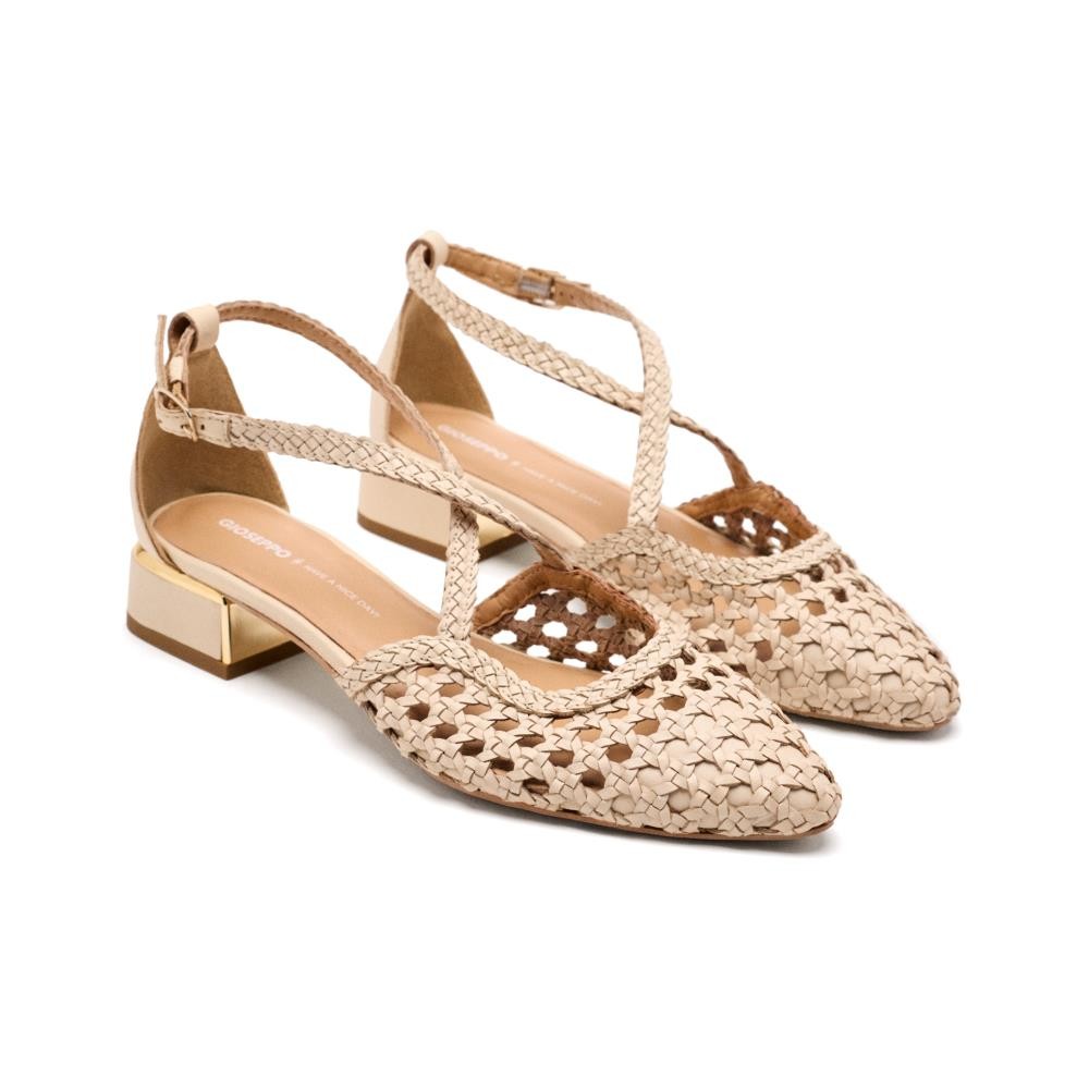 STILETTO DESTALONADO TRENZADO OFF-WHITE