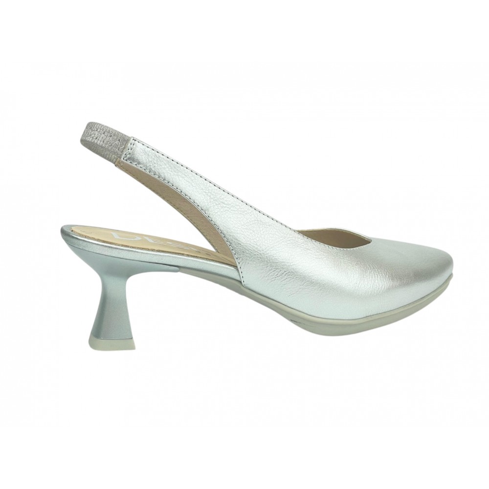 STILETTO DESTALONADO METAL PLATA