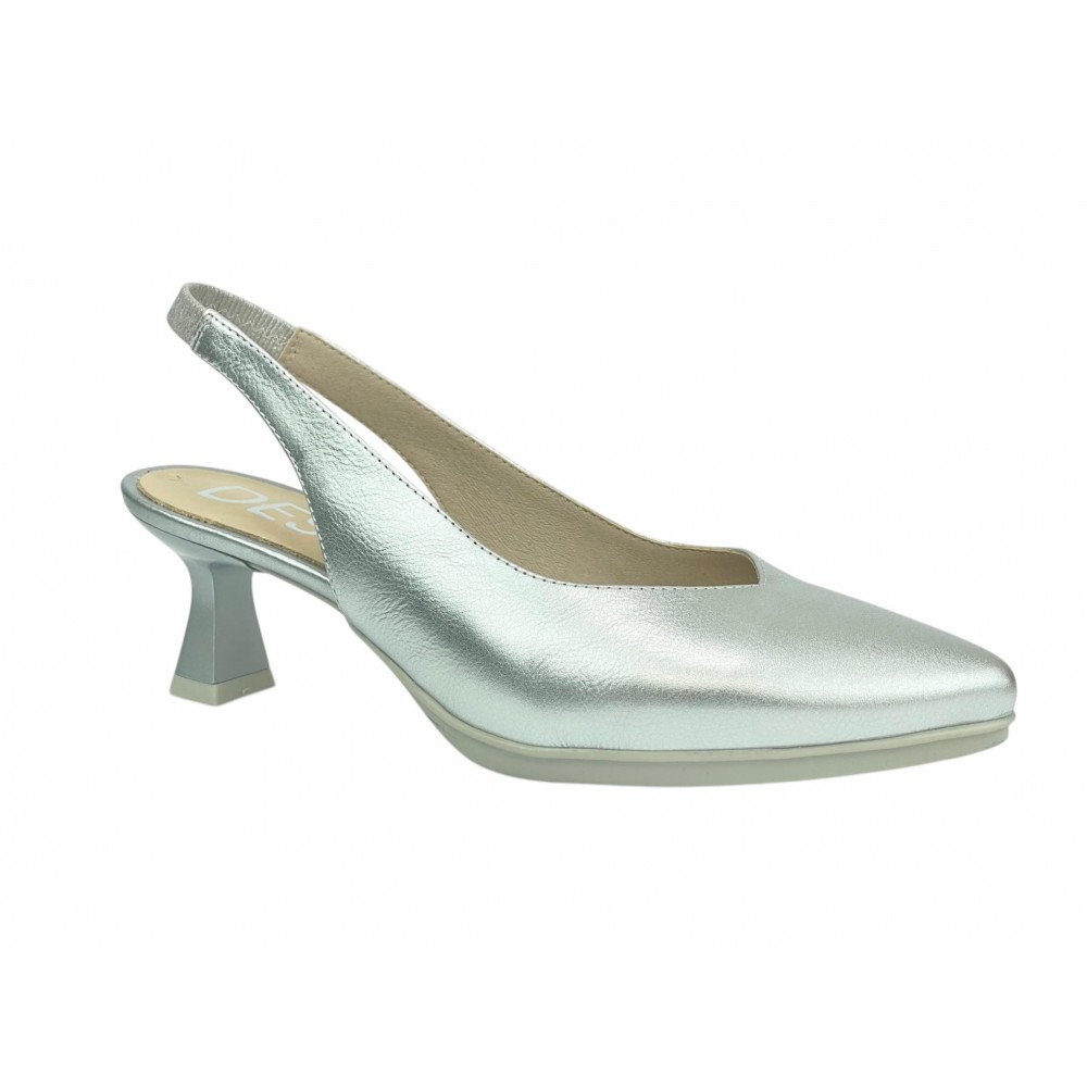 STILETTO DESTALONADO METAL PLATA