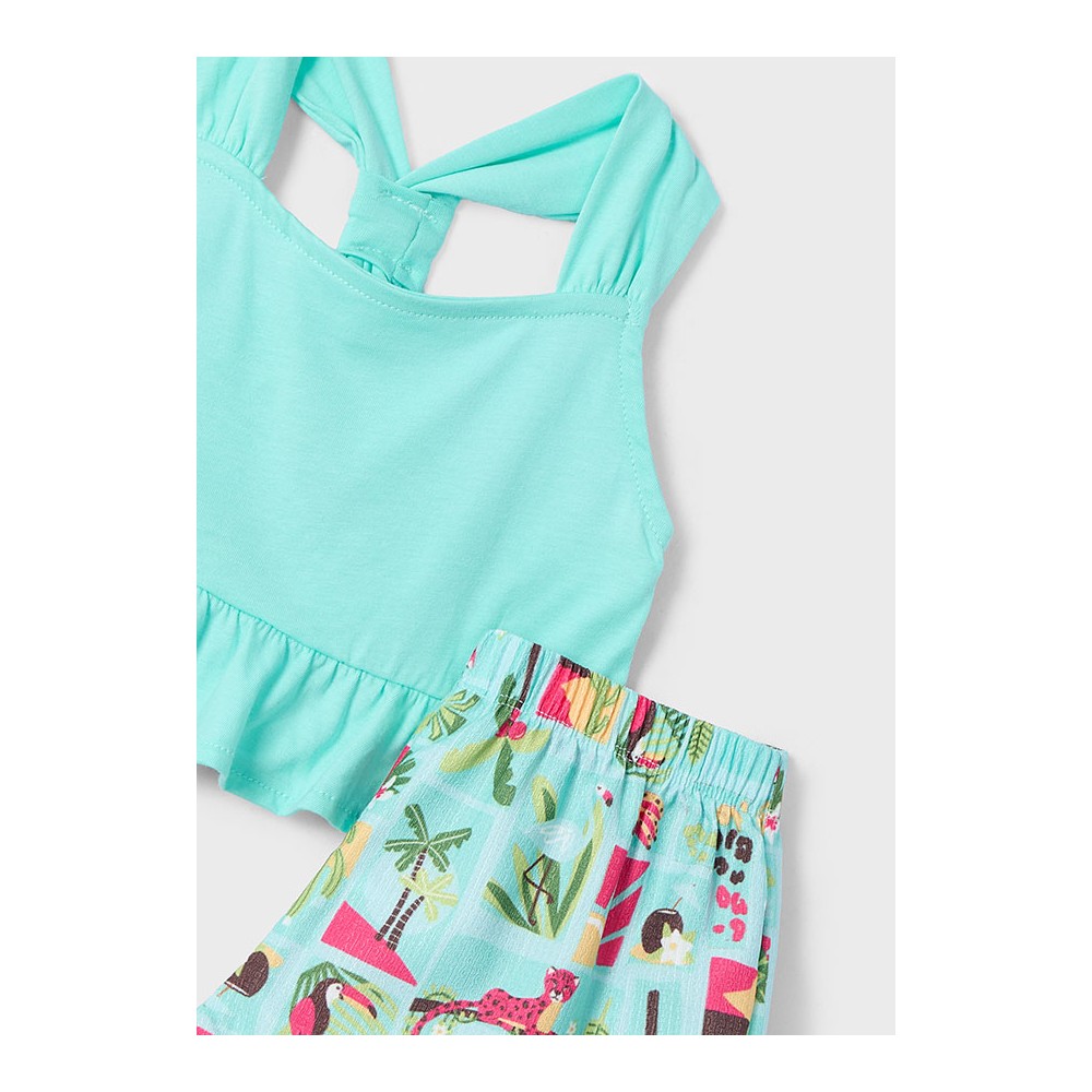 CONJUNTO SHORT PUNTO CREPE AQUA