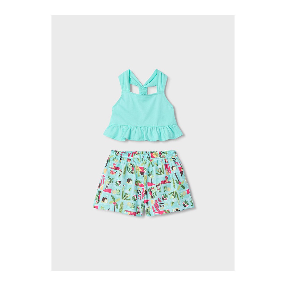 CONJUNTO SHORT PUNTO CREPE AQUA