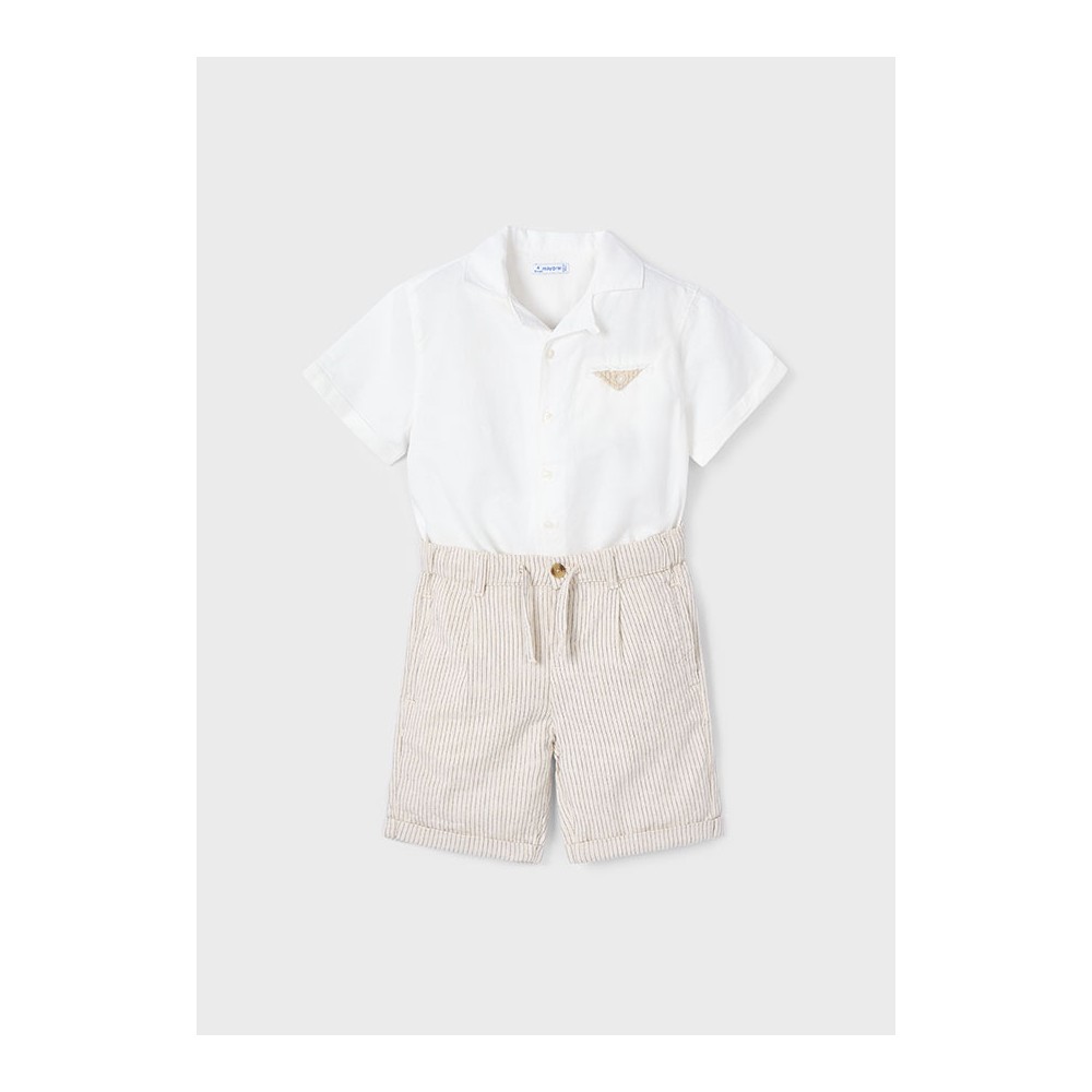 CONJUNTO BERMUDA RELASXED CREMA