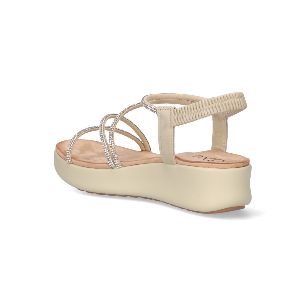 SANDALIA TUBULAR STRASS BEIG