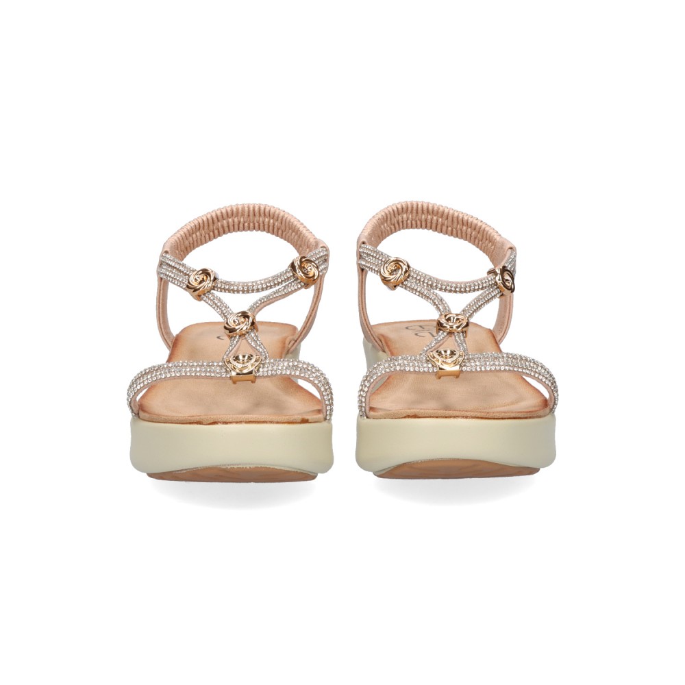 SANDALIA T STRASS PINK GOLD