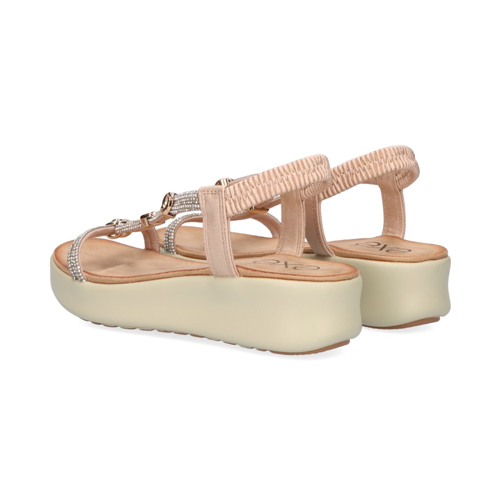 SANDALIA T STRASS PINK GOLD