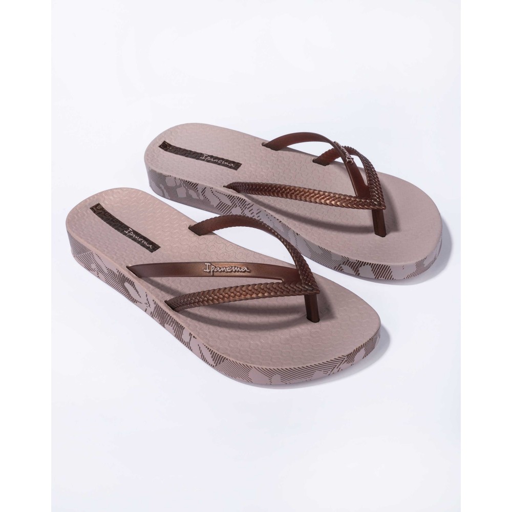 ESCLAVA BEACH DOBLE TIRA BEIG/BRONZE