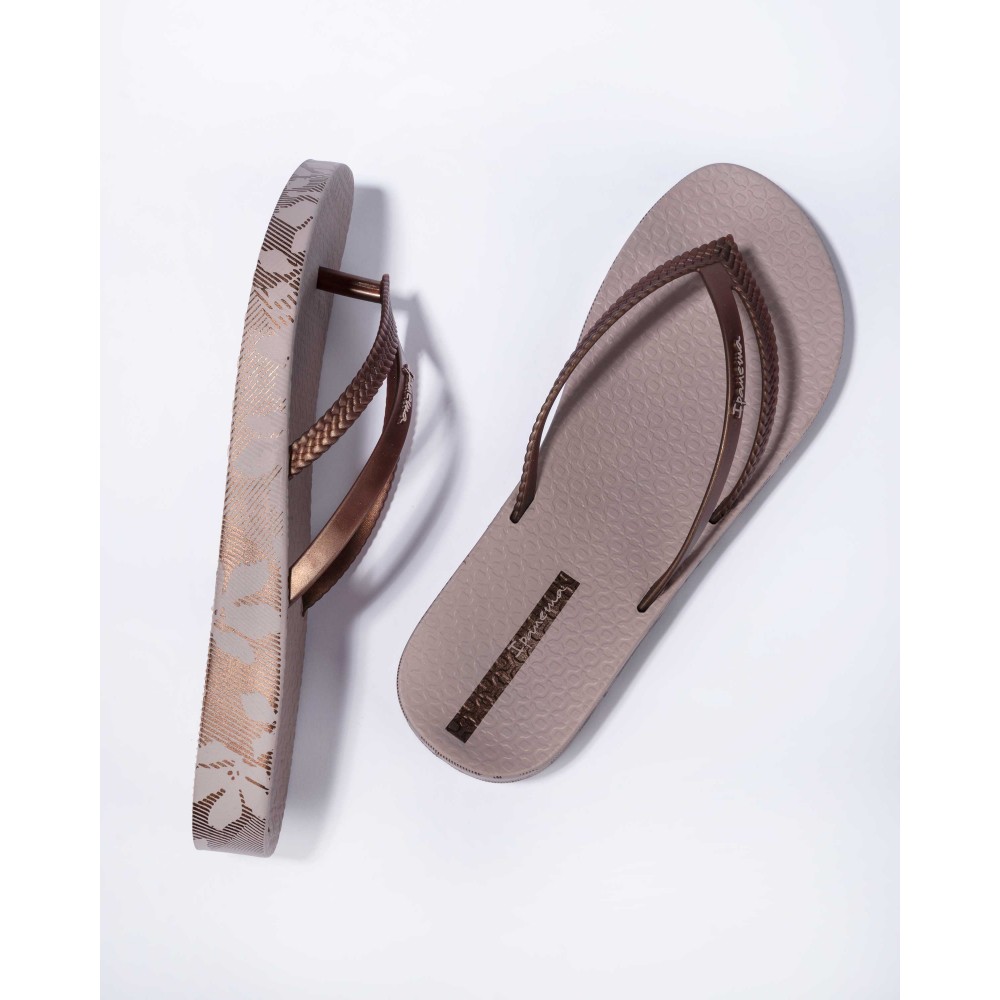 ESCLAVA BEACH DOBLE TIRA BEIG/BRONZE