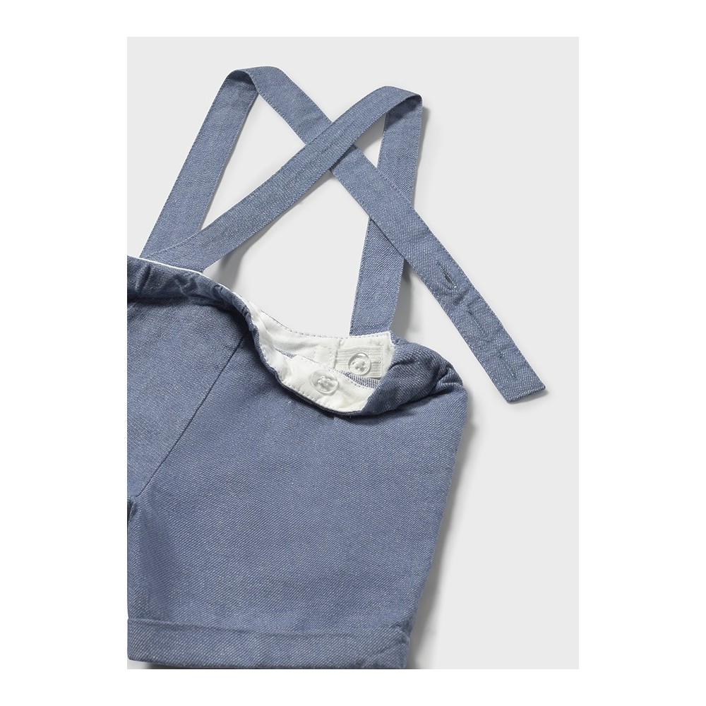 CONJUNTO BERMUDA VESTIR 3 PIEZAS AZUL