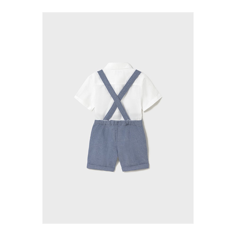 CONJUNTO BERMUDA VESTIR 3 PIEZAS AZUL