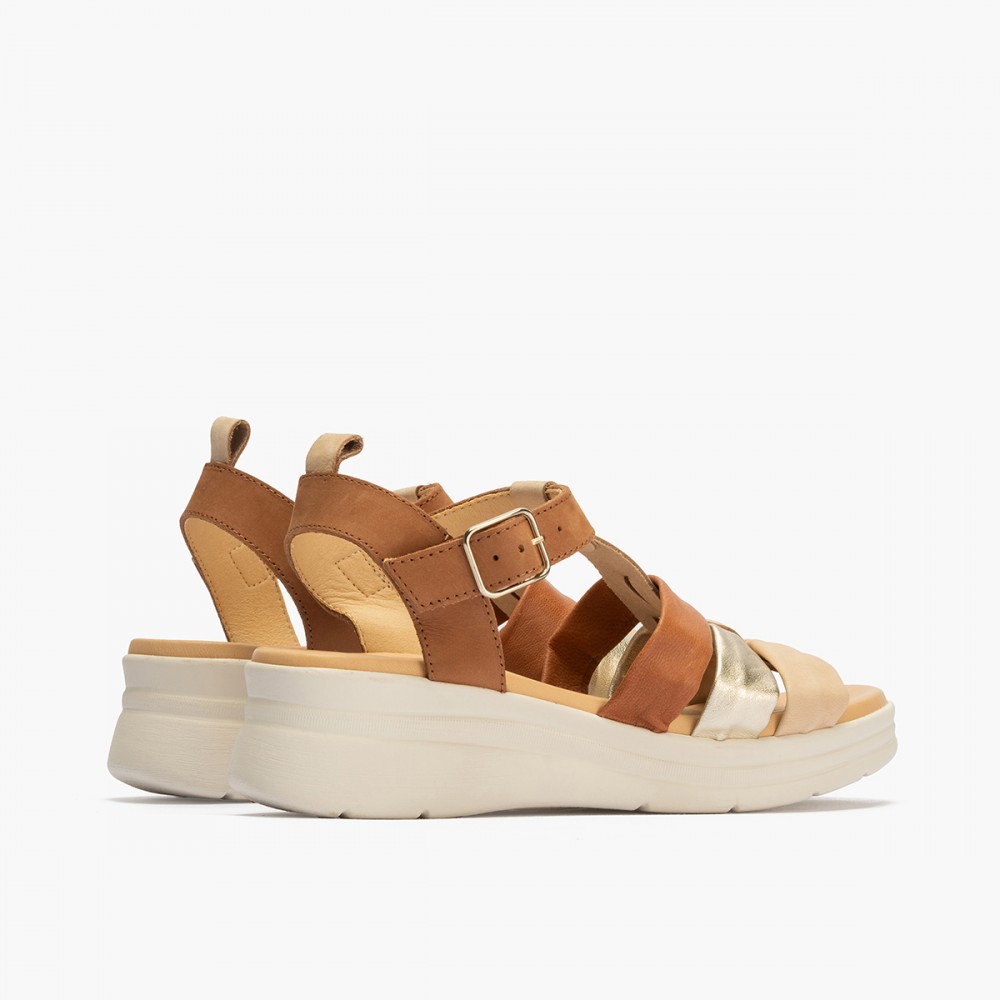 SANDALIA 3 TUBULARES NATURAL