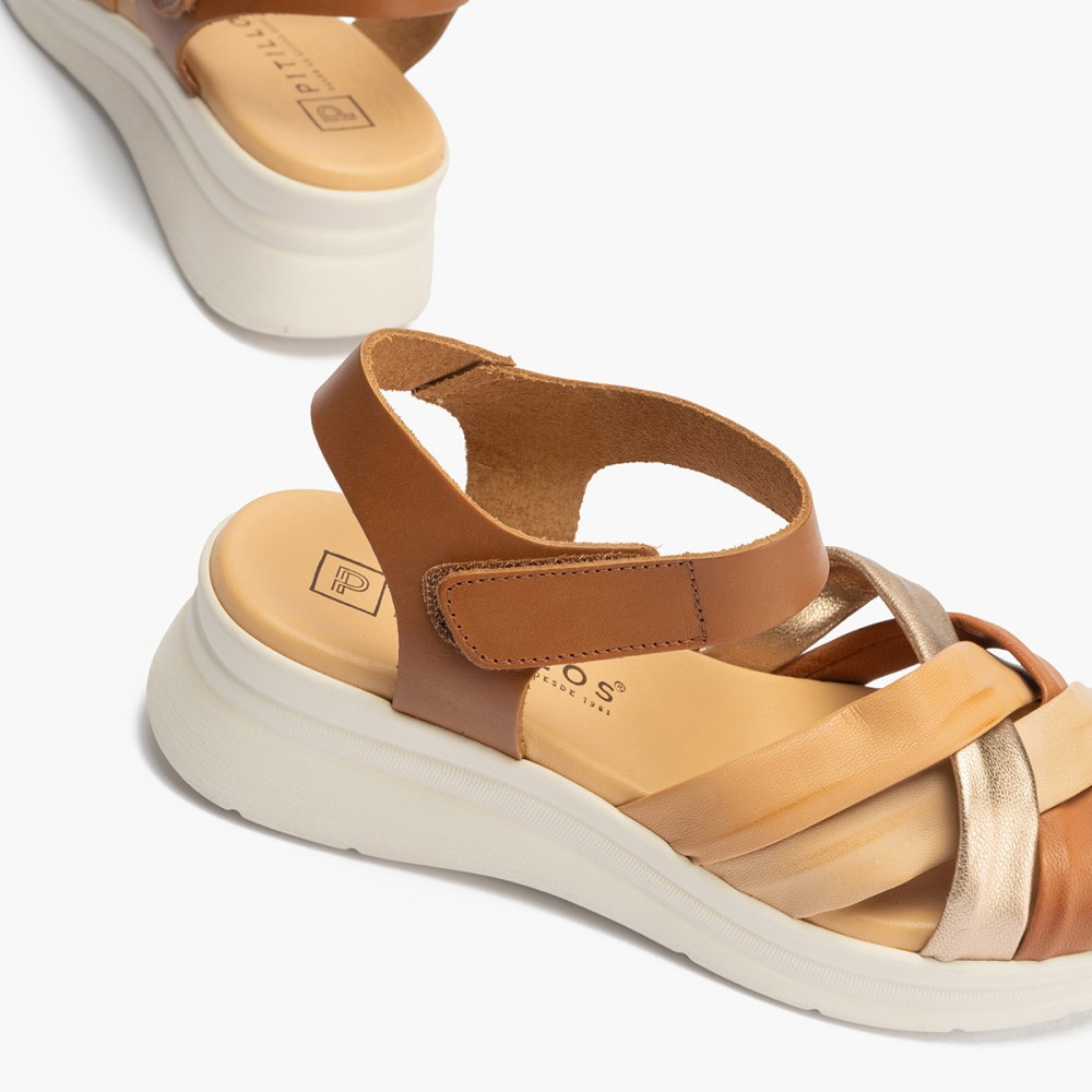 SANDALIA PALA TUBULARES CRUZADA NATURAL