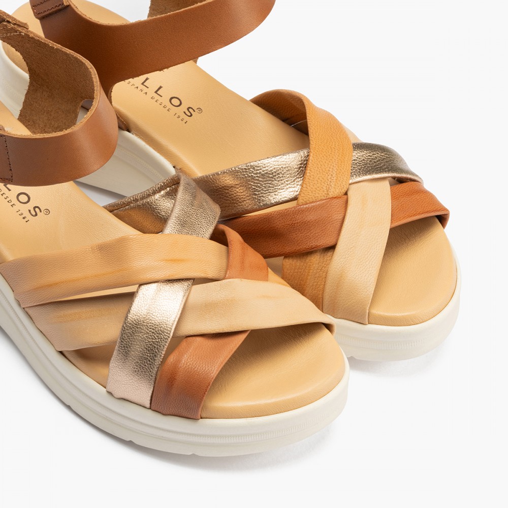 SANDALIA PALA TUBULARES CRUZADA NATURAL