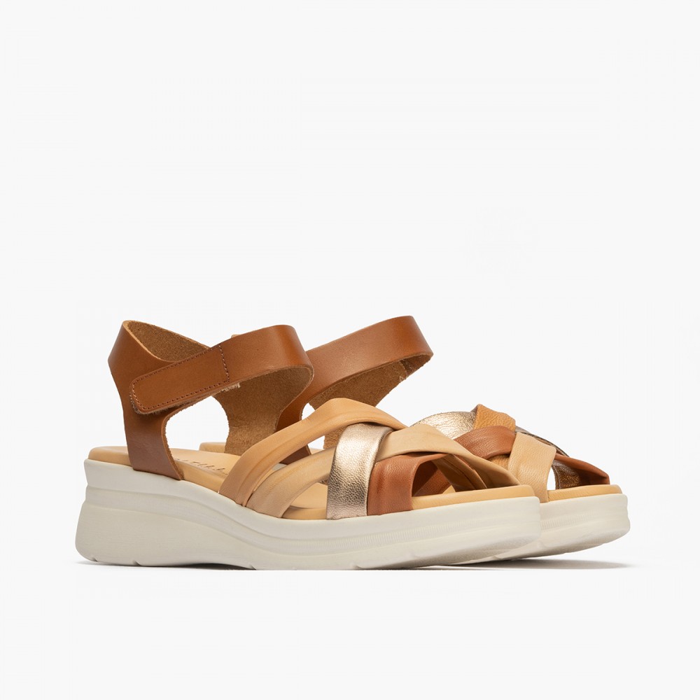 SANDALIA PALA TUBULARES CRUZADA NATURAL