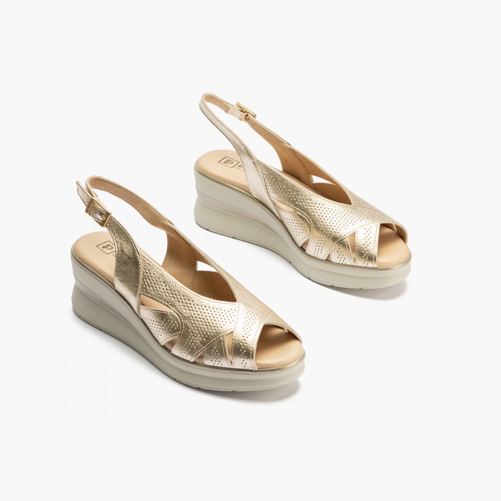 SANDALIA MICROPUNTOS ORO