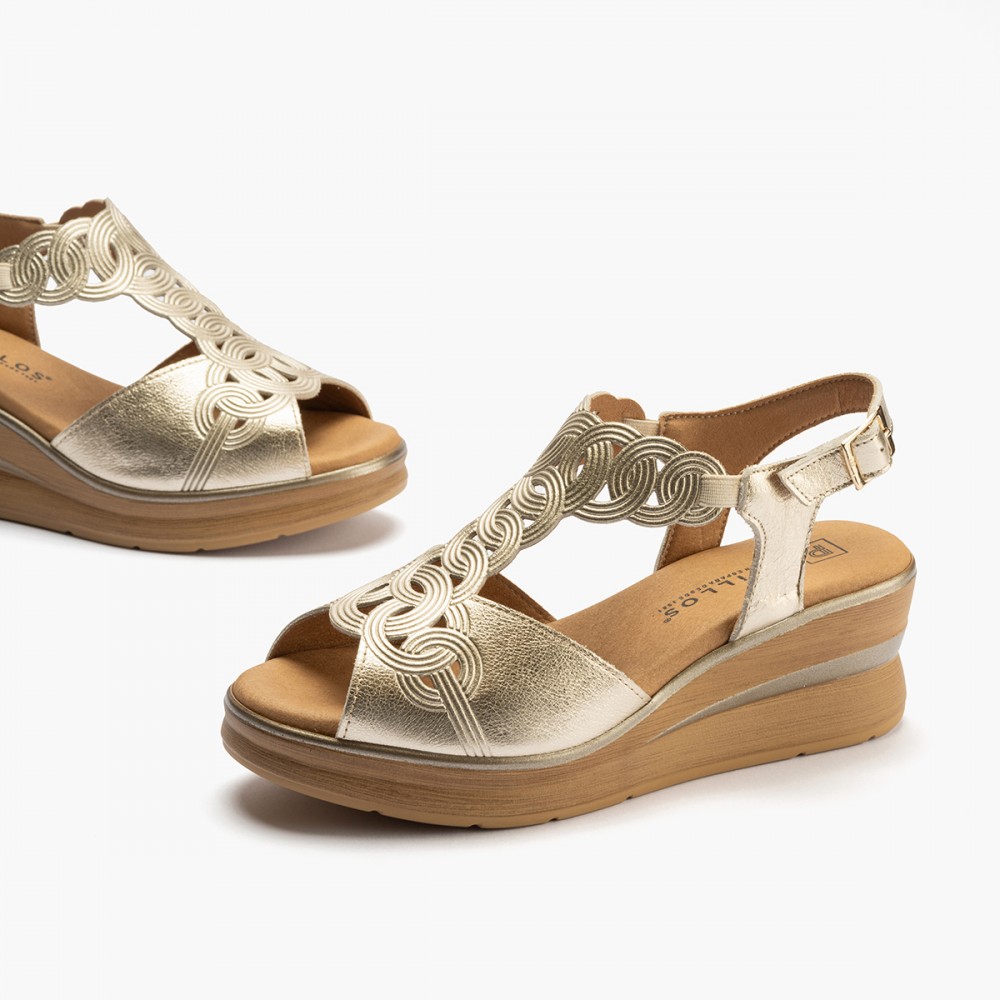 SANDALIA FANTASIA LAMINADO ORO