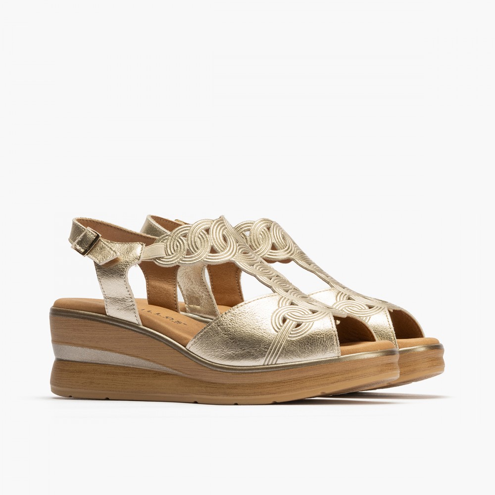 SANDALIA FANTASIA LAMINADO ORO