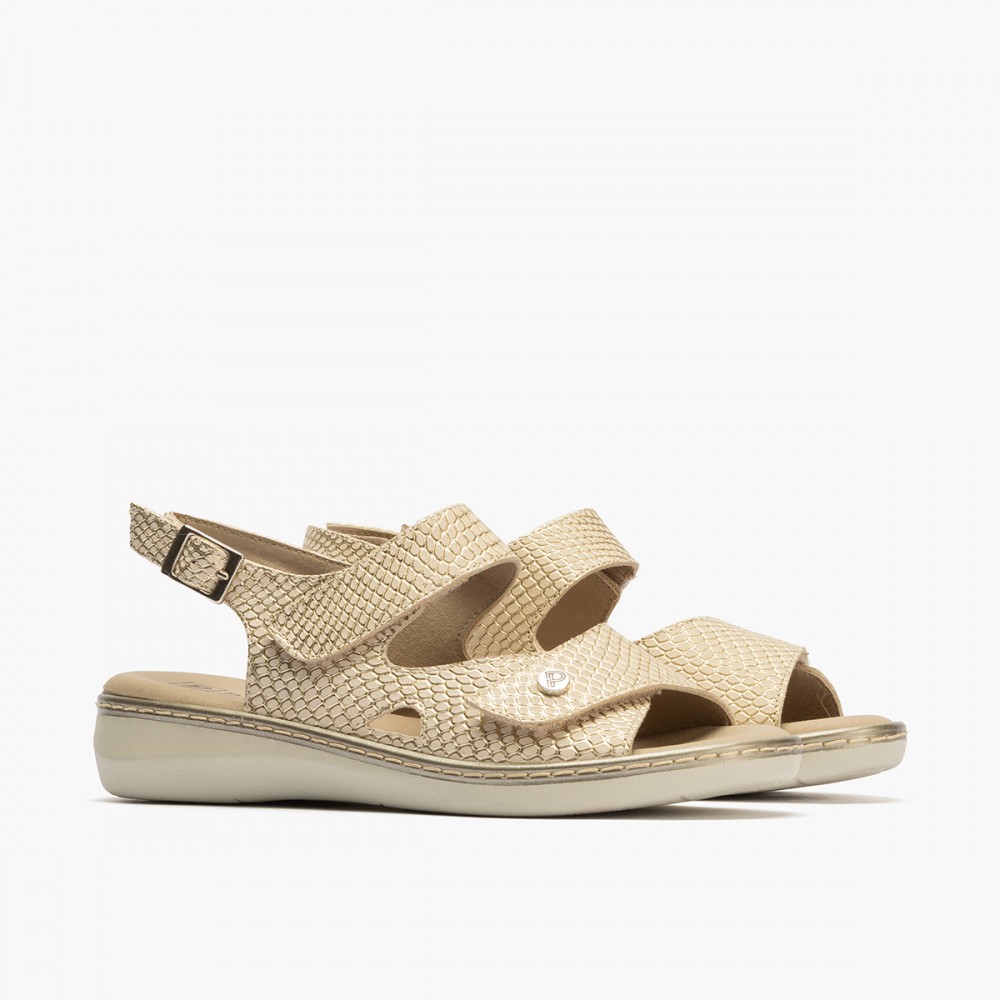 SANDALIA DOBLE VELCRO ORO