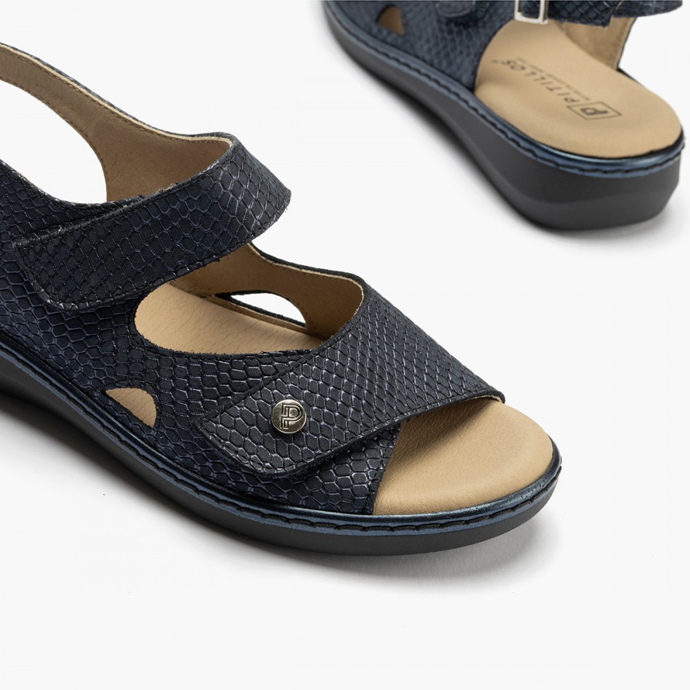 SANDALIA DOBLE VELCRO MARINO