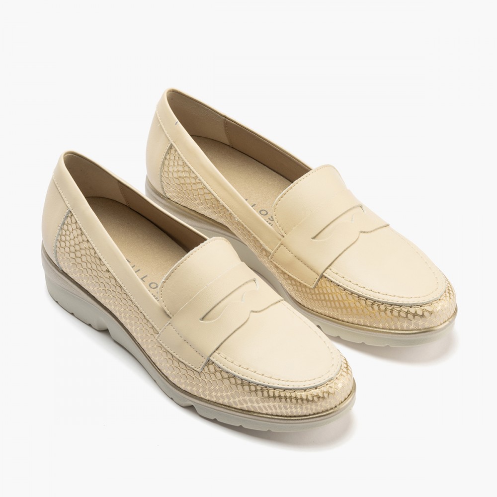 MOCASIN COMBINADO ORO