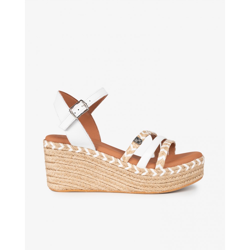 SANDALIA CUÑA YUTE BLANCO