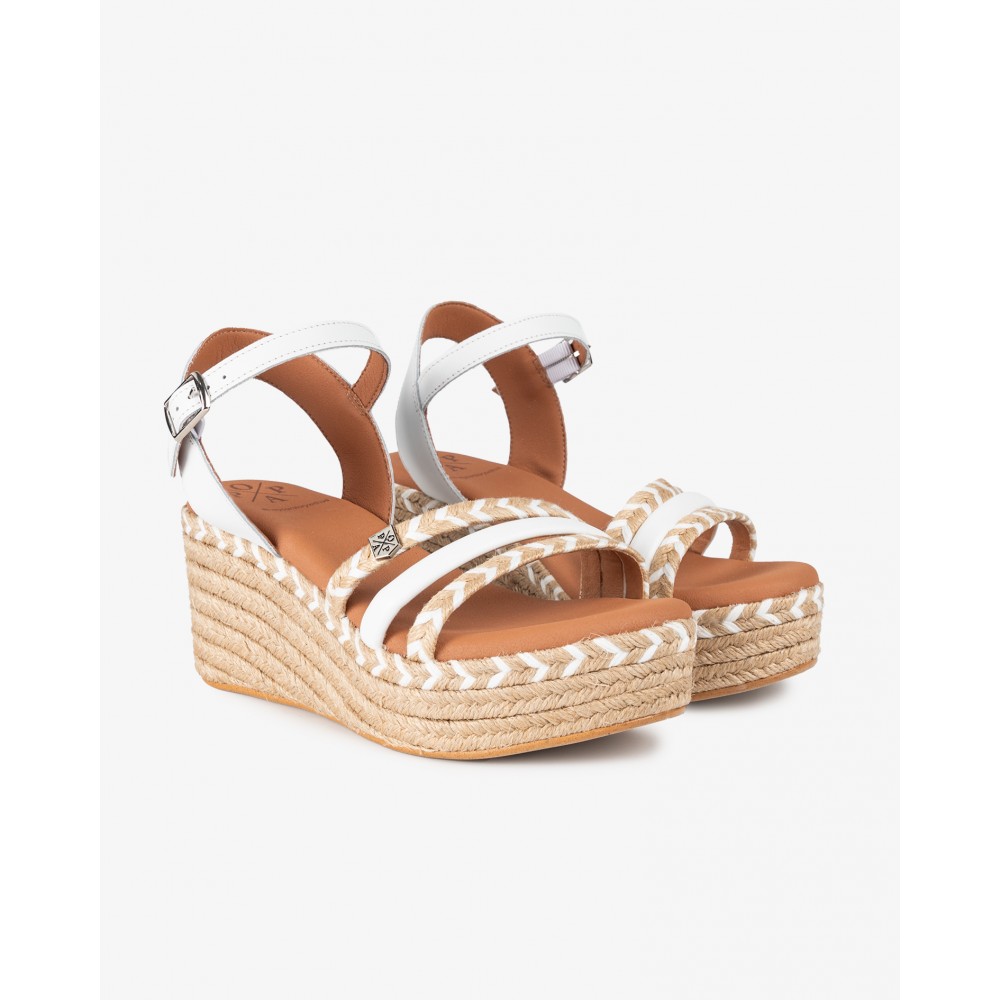 SANDALIA CUÑA YUTE BLANCO