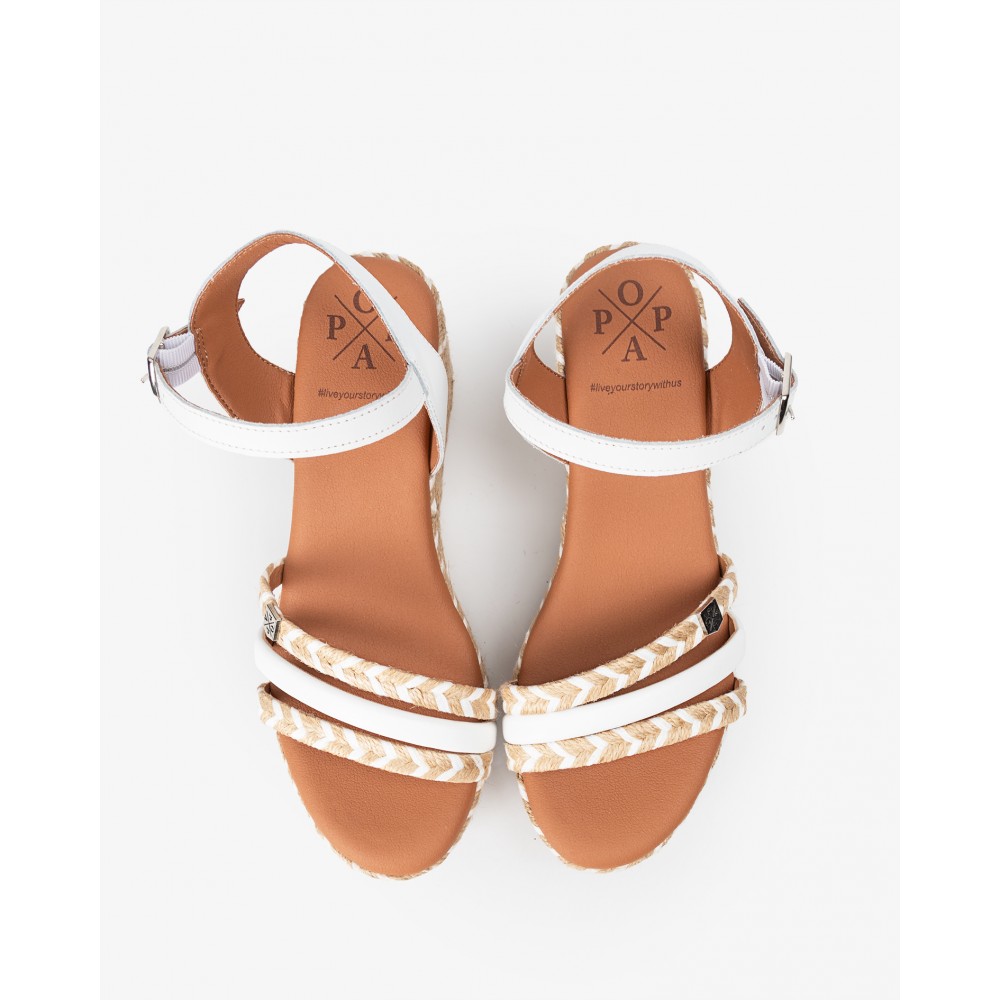 SANDALIA CUÑA YUTE BLANCO