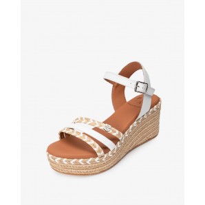 SANDALIA CUÑA YUTE BLANCO