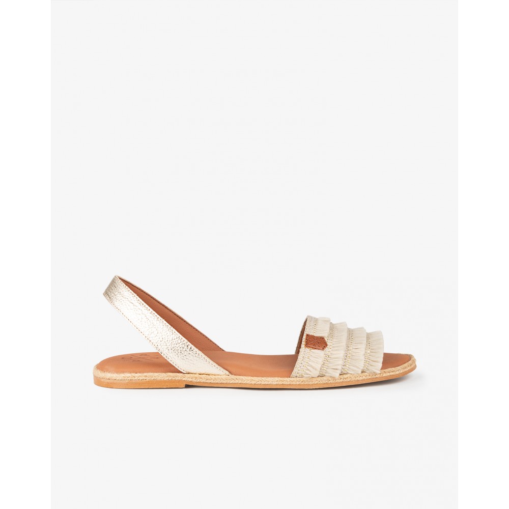SANDALIA PISO YUTE FLECOS BEIG