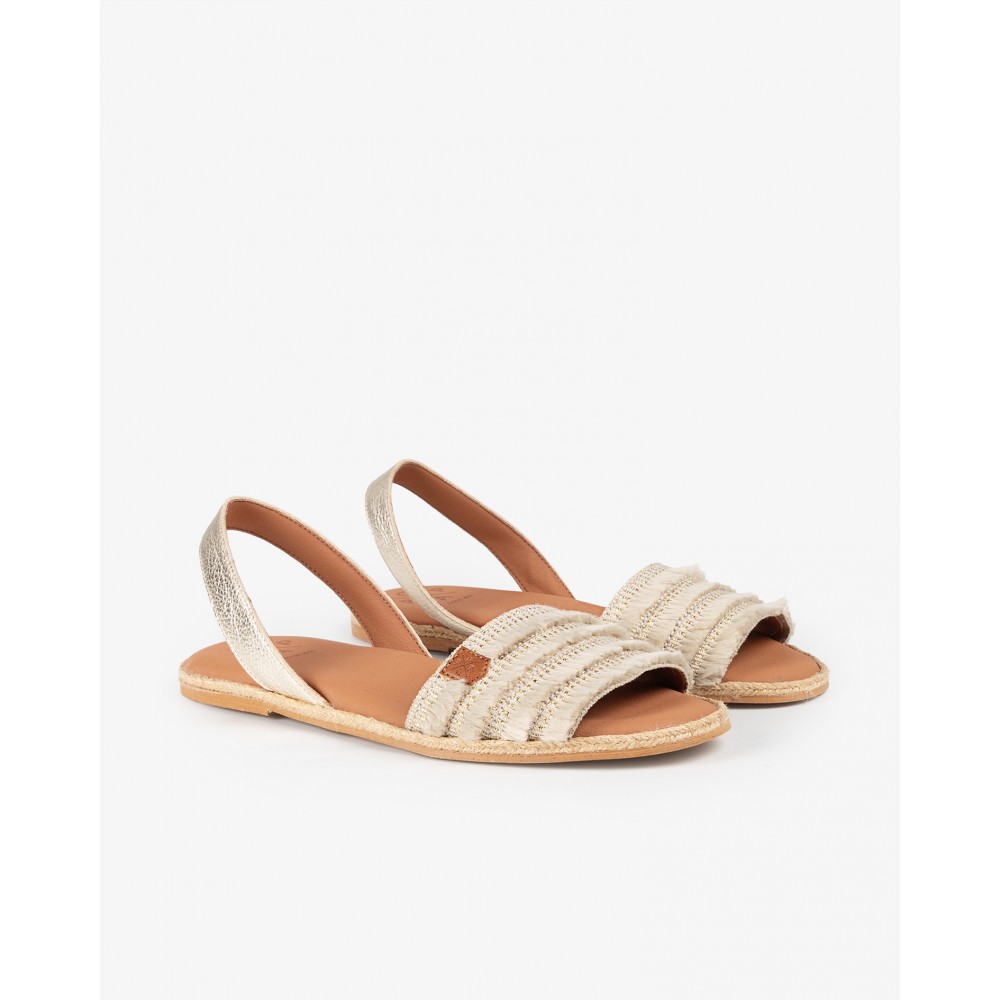 SANDALIA PISO YUTE FLECOS BEIG