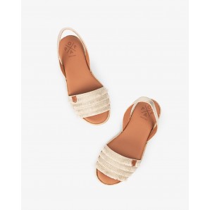 SANDALIA PISO YUTE FLECOS BEIG