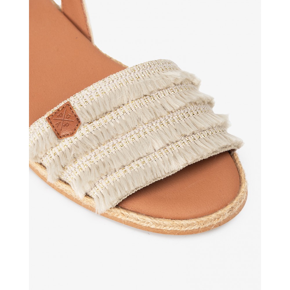 SANDALIA PISO YUTE FLECOS BEIG
