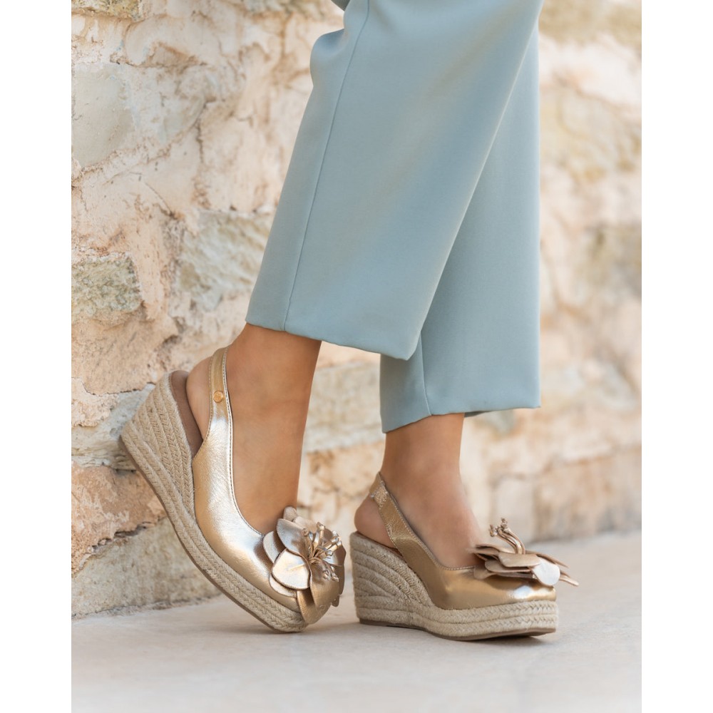 SALON DESTALONADO CUÑA YUTE FLOR GOLD