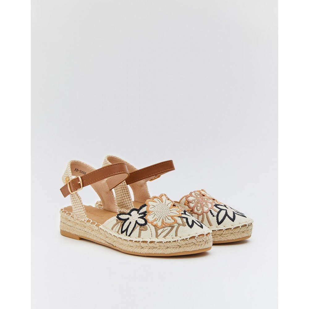 VALENCIANA PLANA CORREITA BORDADOS BLACK