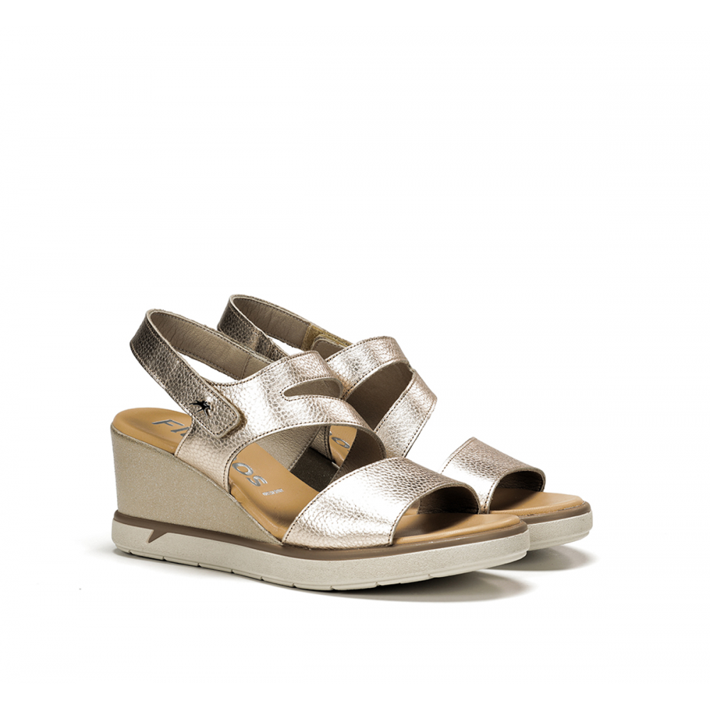 SANDALIA CUÑA ALUMINIO PLATINO