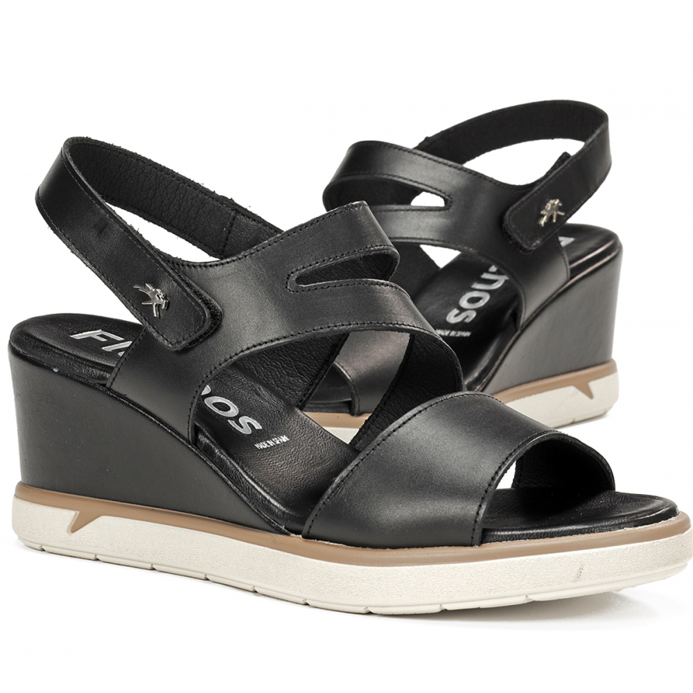 SANDALIA CUÑA TIBET NEGRO