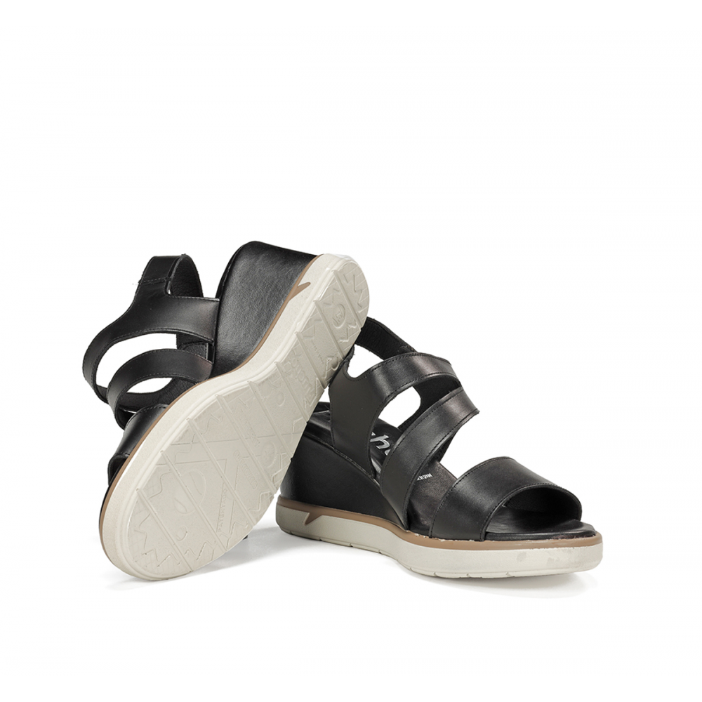 SANDALIA CUÑA TIBET NEGRO