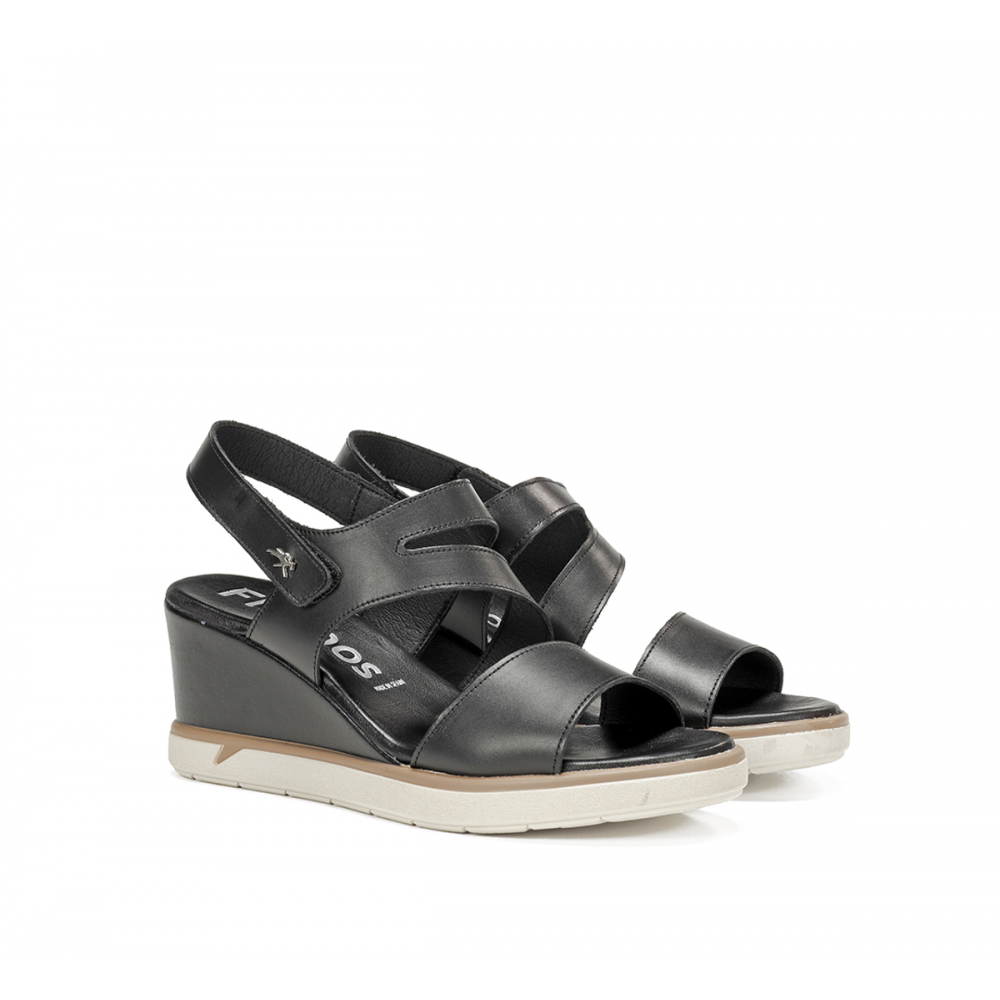 SANDALIA CUÑA TIBET NEGRO