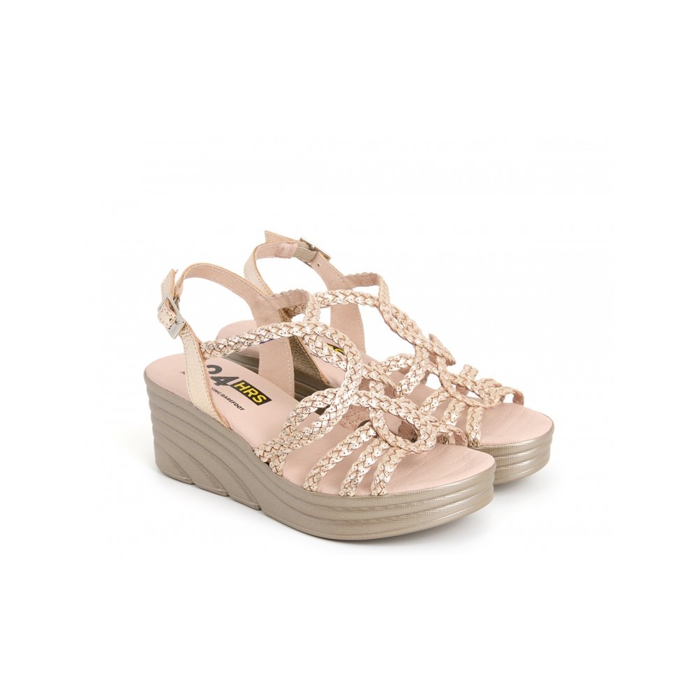 SANDALIA TIRAS CUÑA JAZMIN