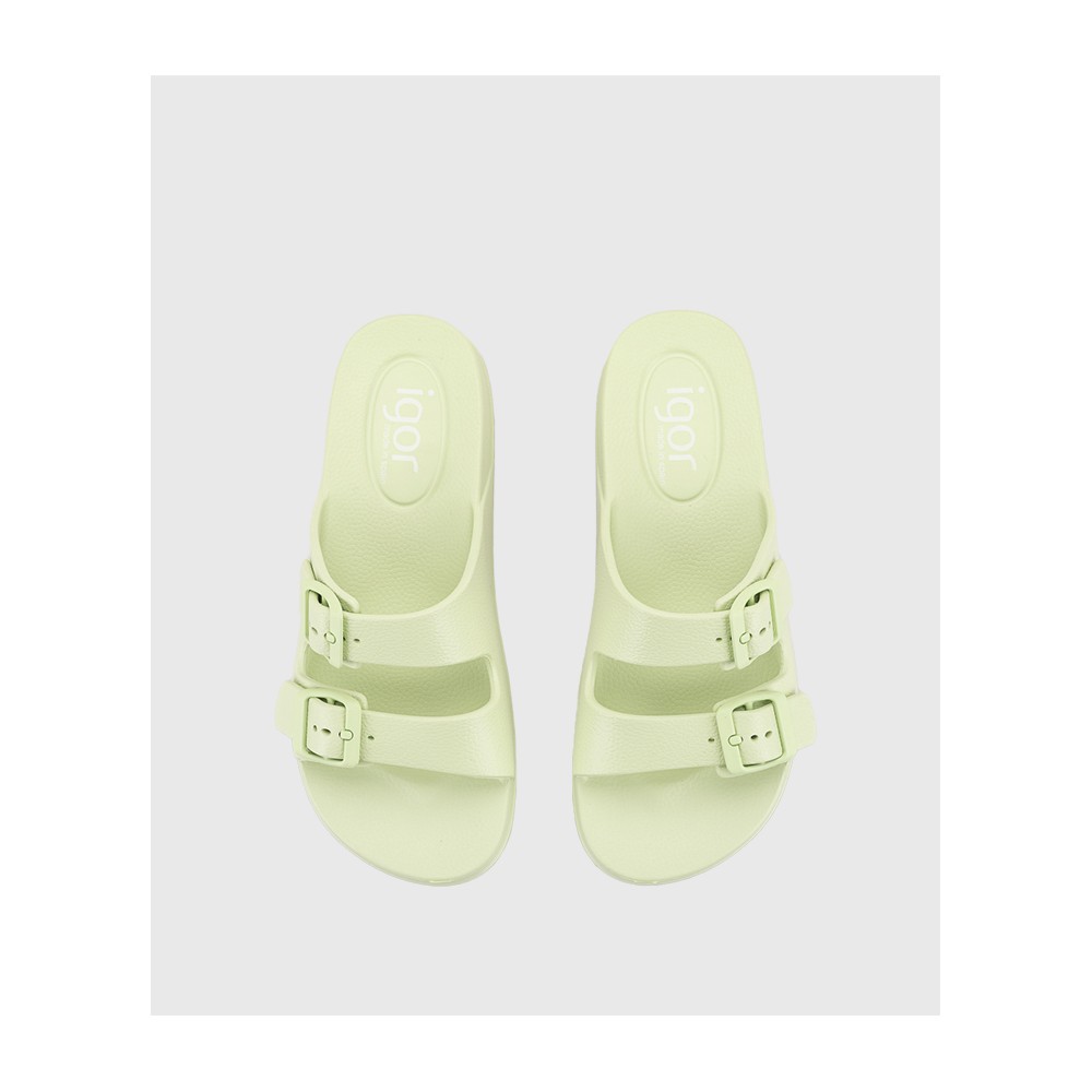 SANDALIA AGUA DOS HEBILLAS VERDE