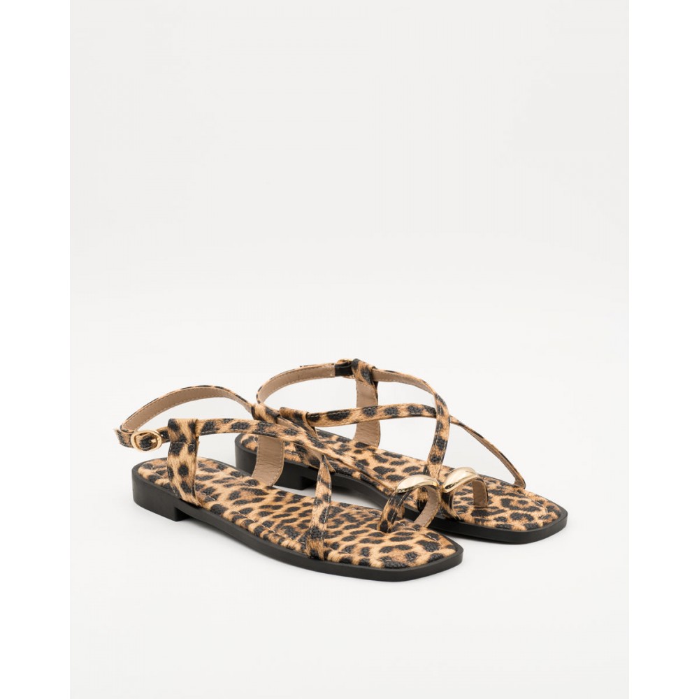 SANDALIA ESCLAVA DEDO LEOPARDO